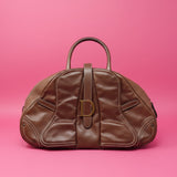 Dior Double Saddle Bowler Brown Leather Bag