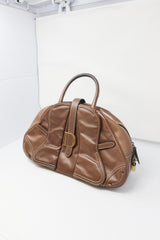 Dior Double Saddle Bowler Brown Leather Bag