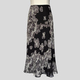 Floral midi skirt in black and white
