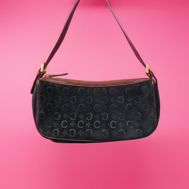 Celine Suede Black Shoulder Bag
