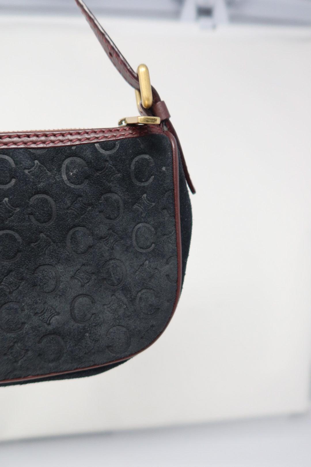 Celine Suede Black Shoulder Bag