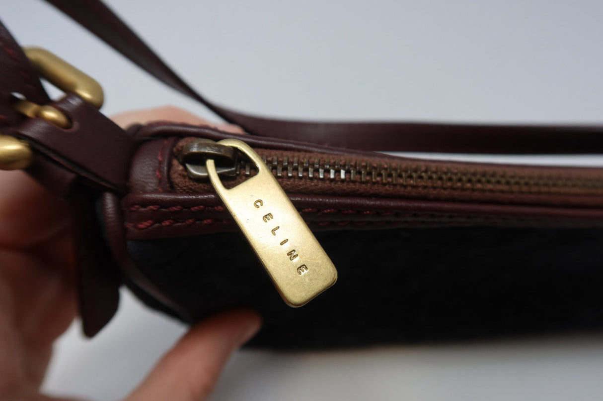 Celine Suede Black Shoulder Bag