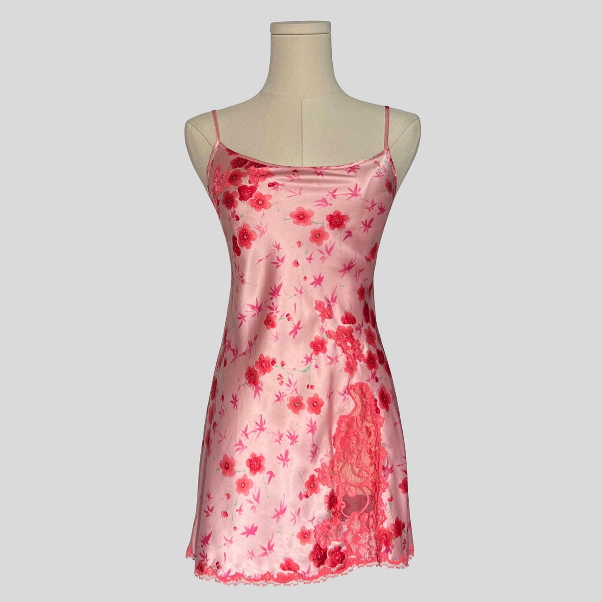 Fairy lace trim slip dress in cherry blossom floral