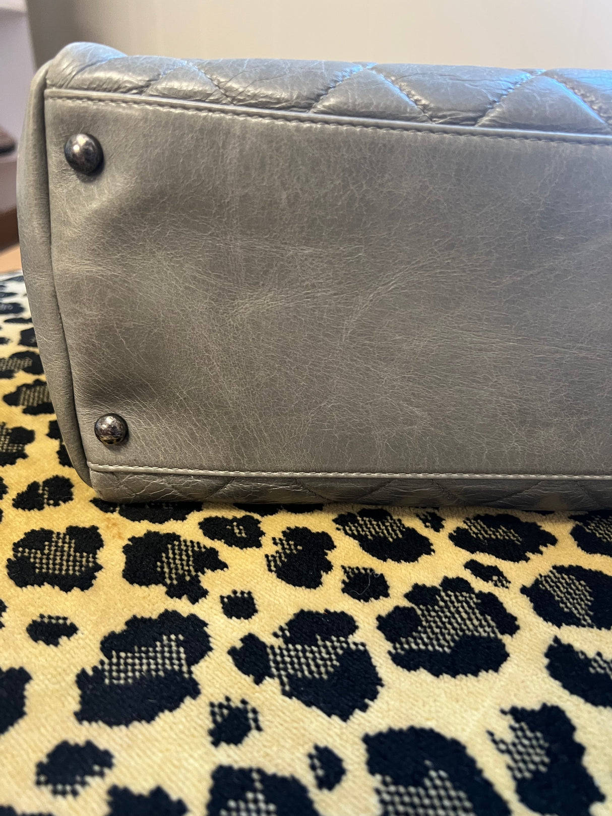 Chanel Grey Quilted Tote