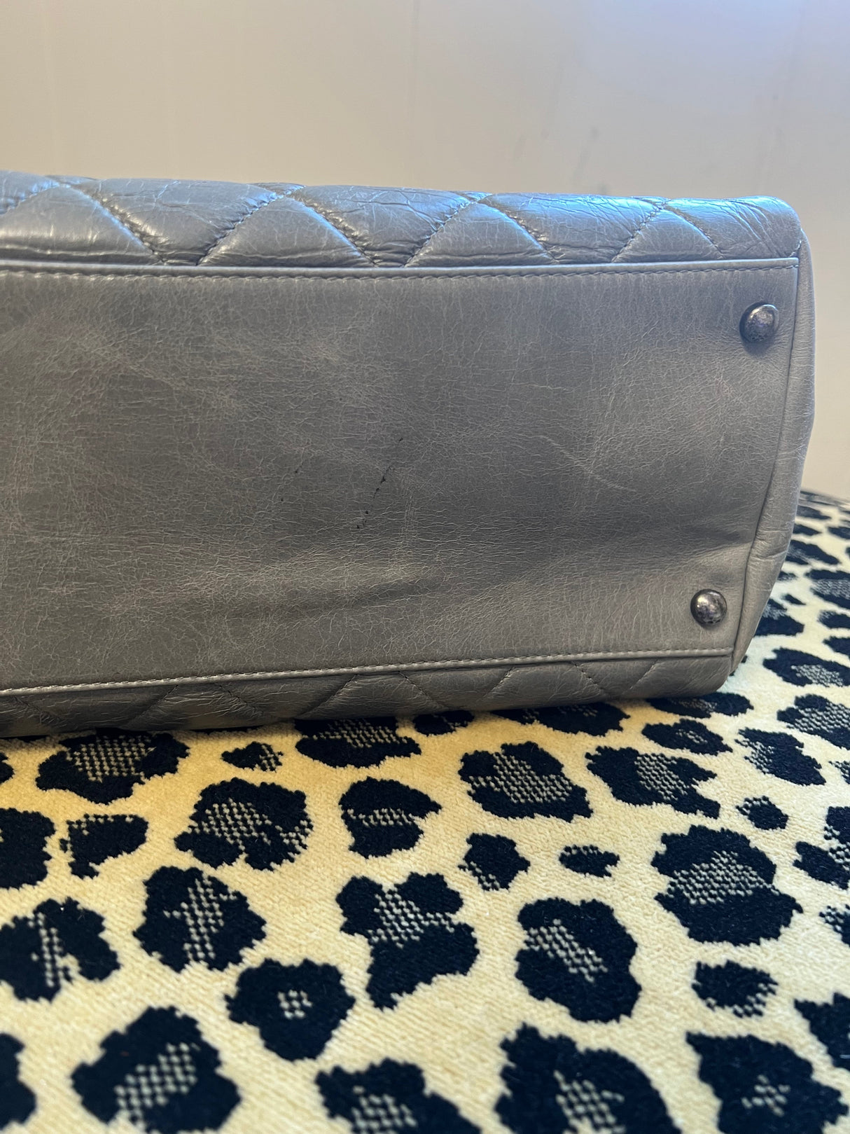 Chanel Grey Quilted Tote