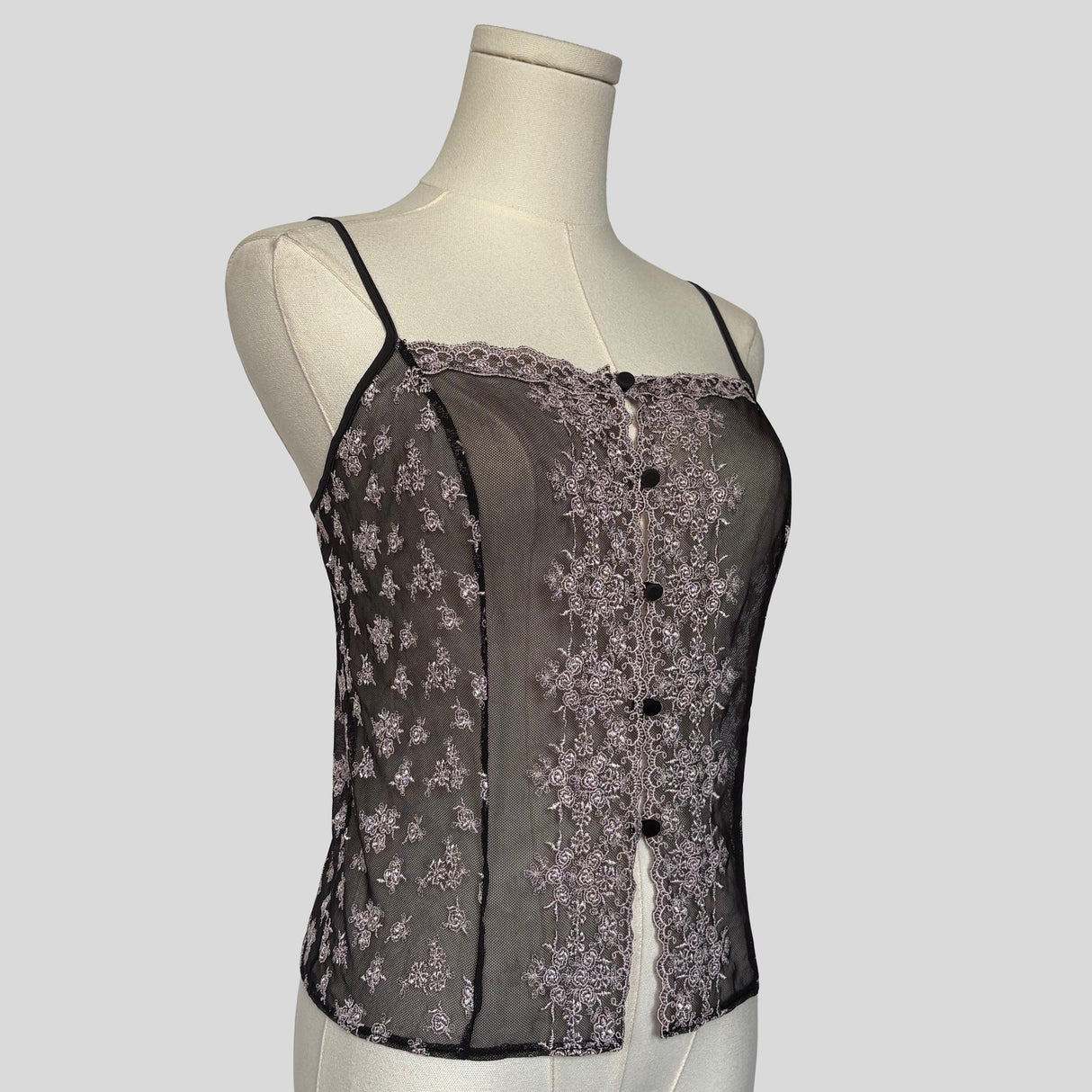 Embroidered lace cami