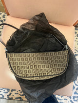 Fendi Zucca FF Monogram Canvas Crescent Half-Moon