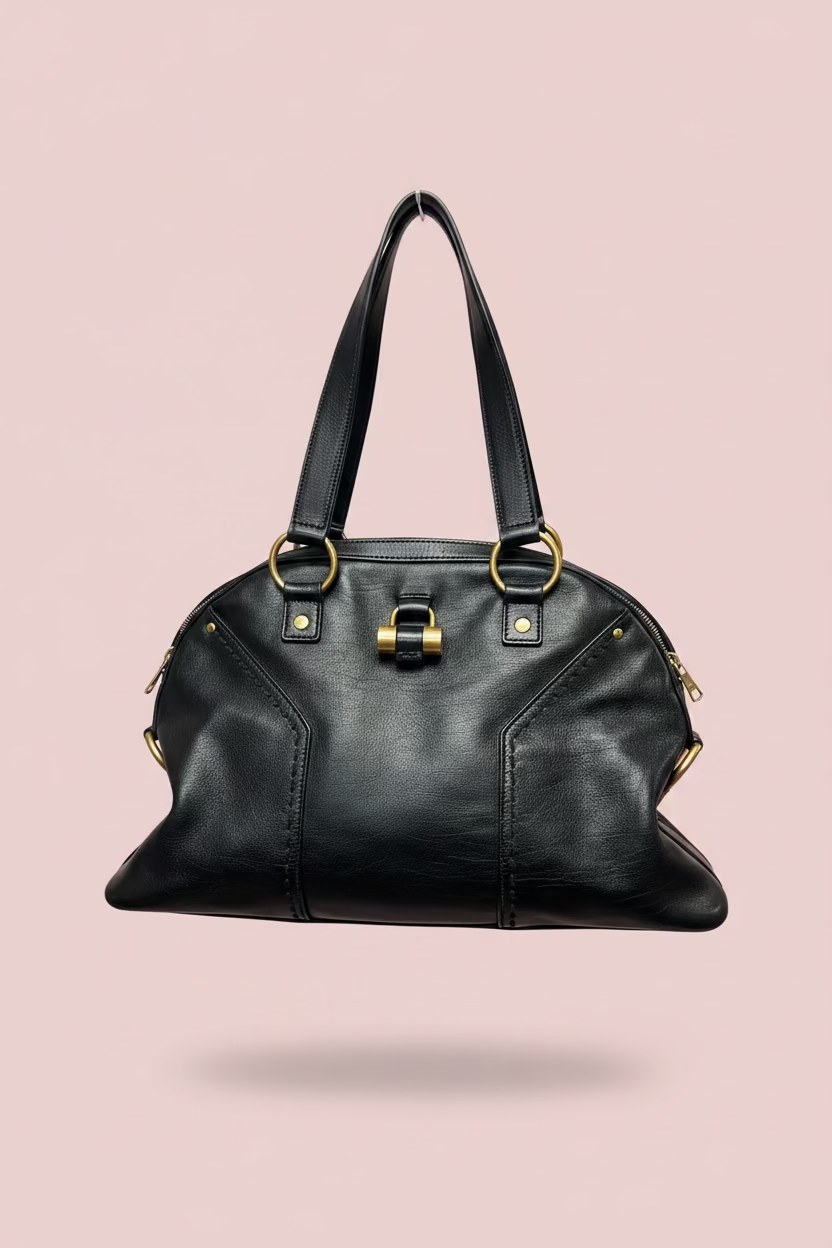 #53 YSL Muse Black Leather