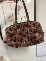 Prada Pitone Python Snake Jeweled Shoulder Bag