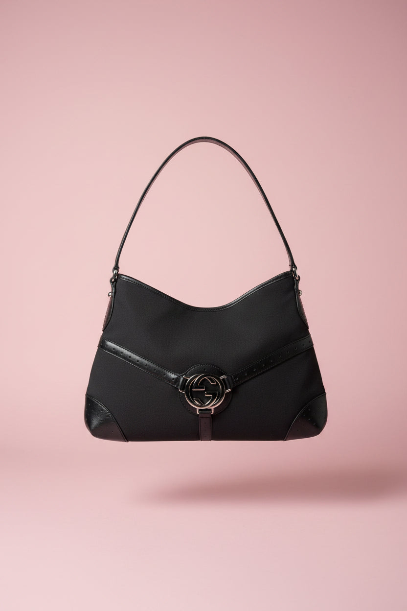 45 Gucci Black Canvas Interlocking GG