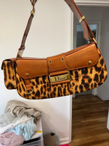 Christian Dior Street Chic Unborn Calf Leather Hand Bag Leopard