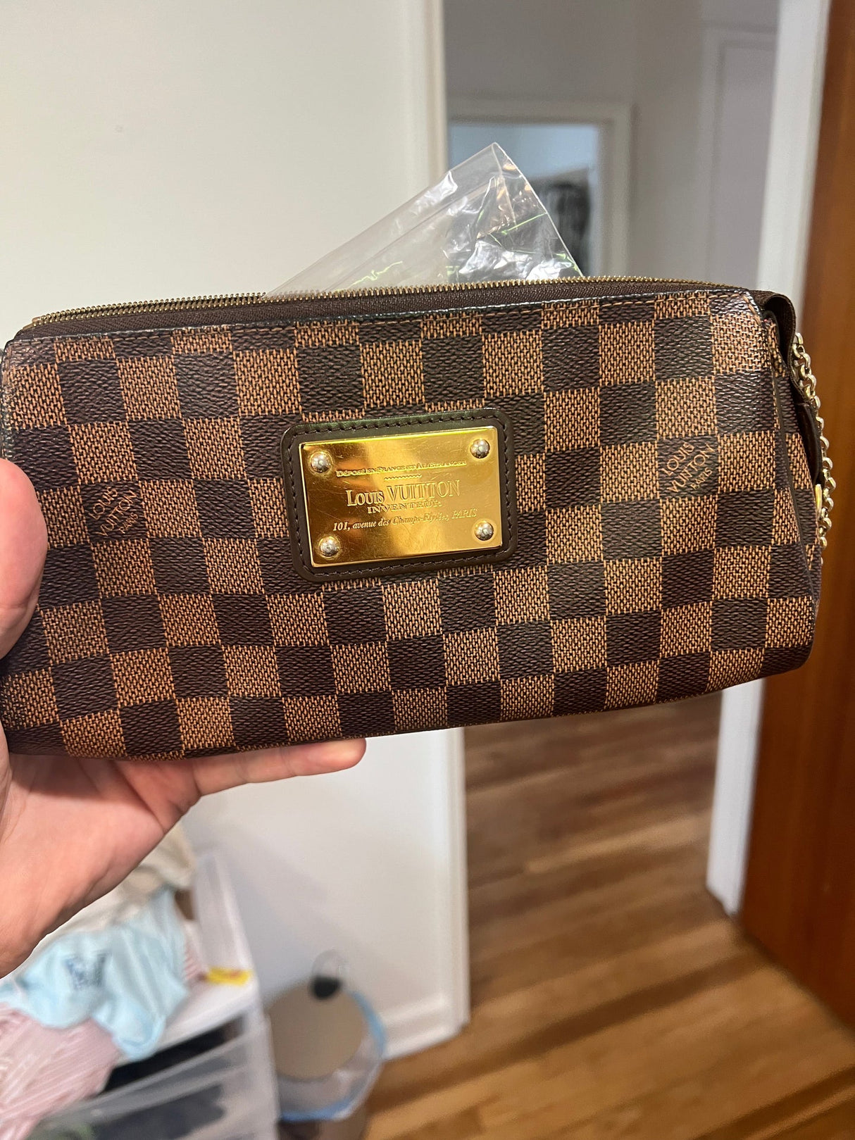 Louis Vuitton Damier Eva 2Way Hand Shoulder Bag Damier Ebene