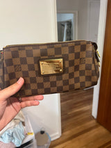Louis Vuitton Damier Eva 2Way Hand Shoulder Bag Damier Ebene no chain just strap