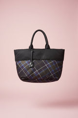 #32 Prada Triangle Logo Plaid Nylon Leather