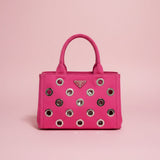 Prada Grommet Canapa Mini Canvas Pink