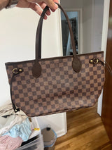Louis Vuitton Damier Neverfull PM Canvas Tote Bag Brown N41359