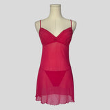 Sheer ruffled slip with matching panties