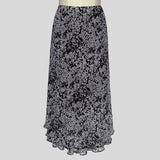 Floral midi skirt in white and black