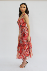 Floral beaded silk dress