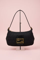 24 Fendi Zucchino Mini Mamma Pouch Black