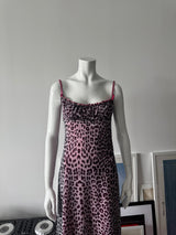 Pink Leopard Print Milkmaid Mini Dress