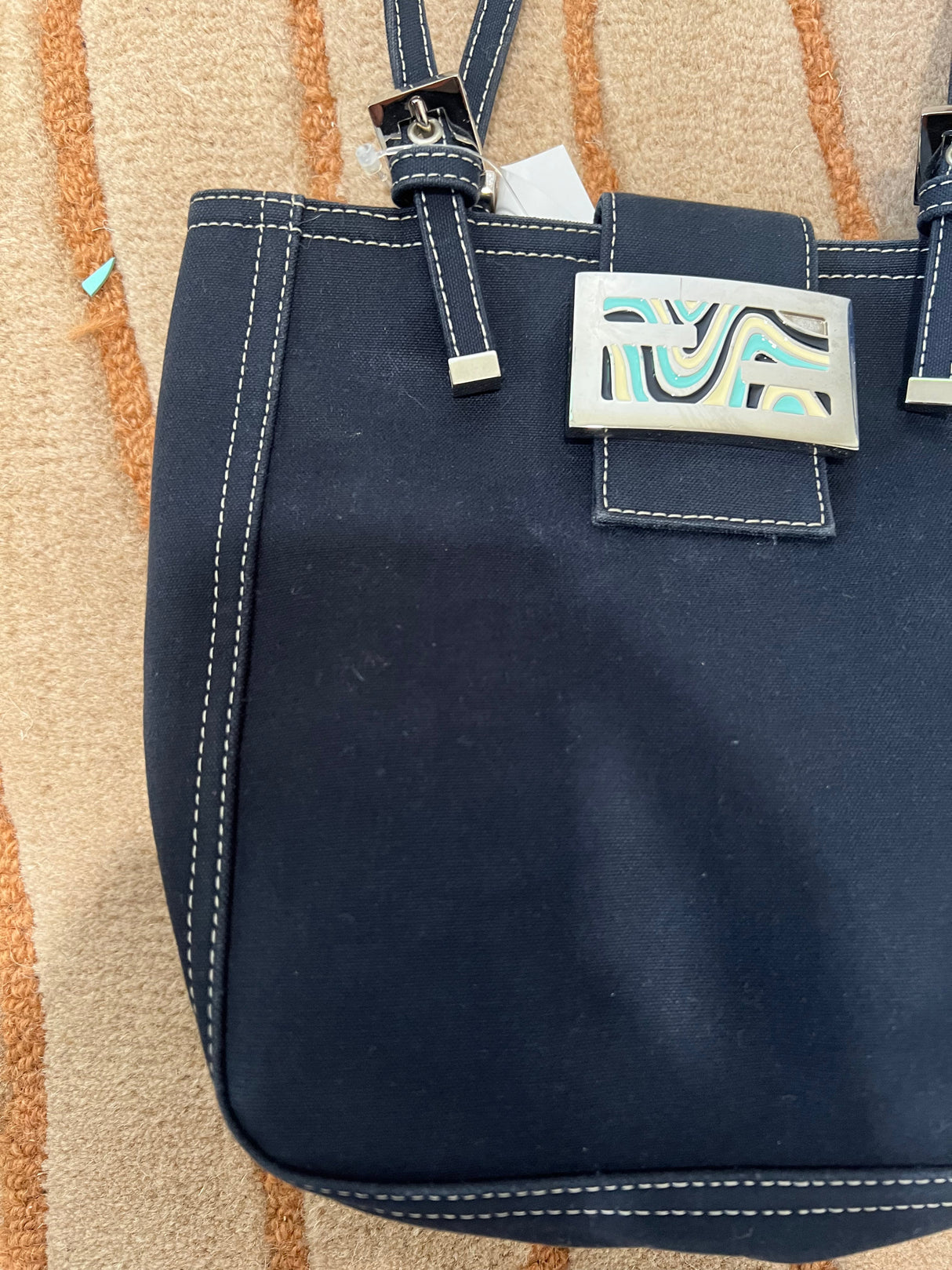 #14 Fendi Zucca Canvas Mamma Mini Handbag Navy