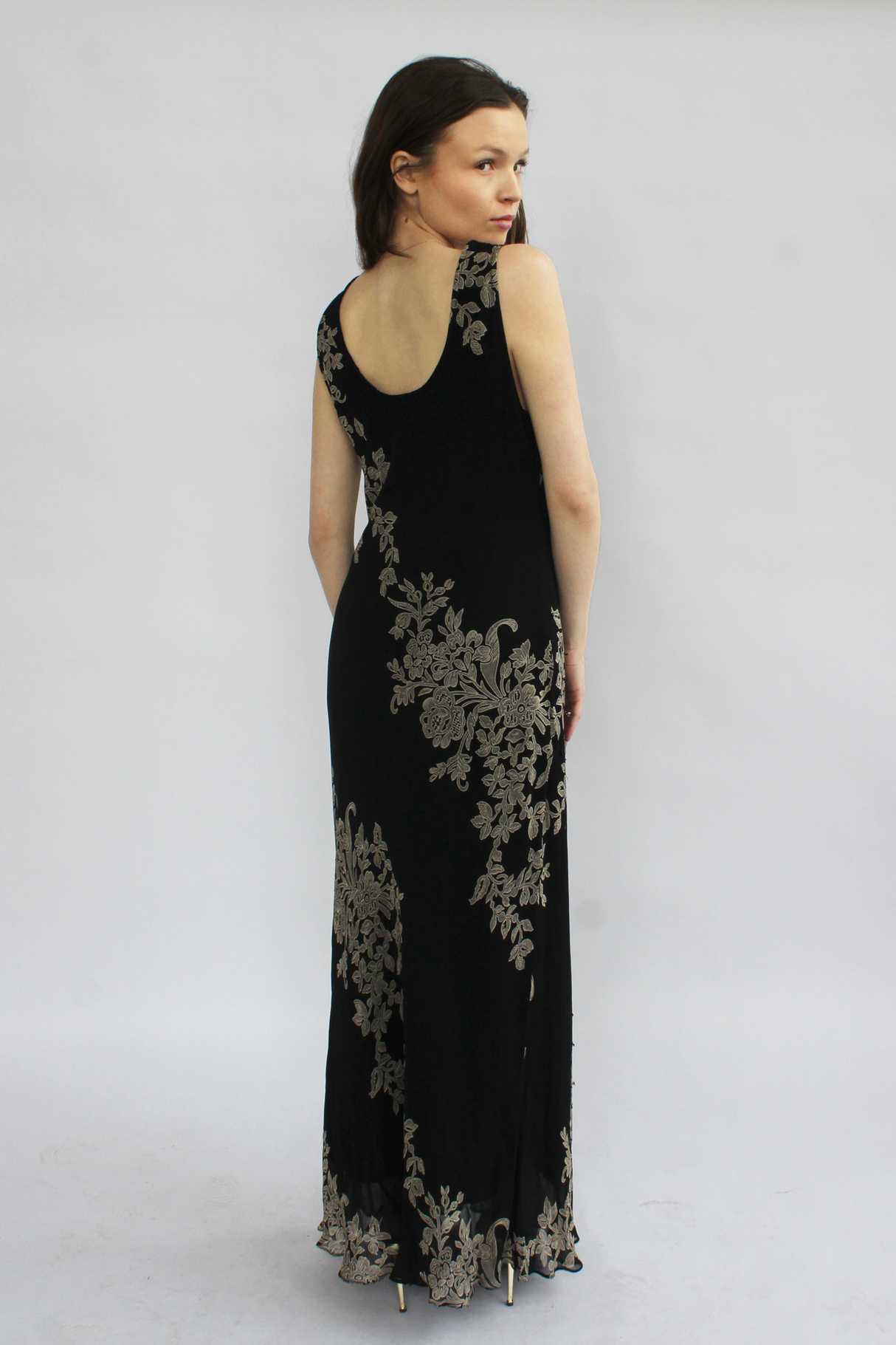 Black floral maxi dress