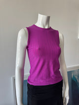 Magenta Sleeveless Glitter Top