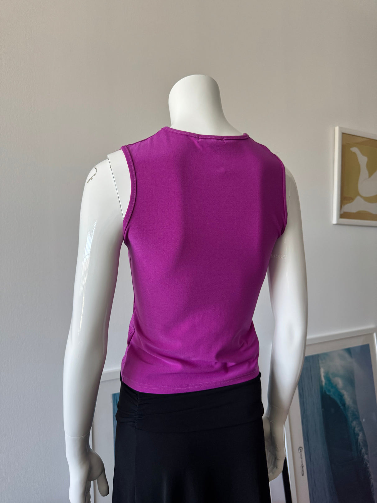 Magenta Sleeveless Glitter Top