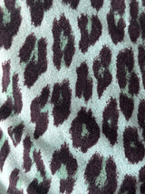 BLUMARINE Blue Leopard Print Wrap Sweater