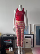 MOSCHINO Plaid High Waist Pants