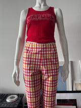 MOSCHINO Plaid High Waist Pants