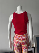 MOSCHINO Plaid High Waist Pants