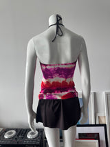 LA BLANCA Brown and Tie Dye Swim Tankini and Skirt