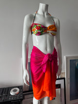 RALPH LAUREN Pink/Orange Ombré Mesh Swim Cover-up