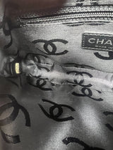 #55 Chanel Cambon Ligne Quilted Lambskin Camera Crossbody Bag Beige with Black Tonal CC Logo & Black Leather Strap