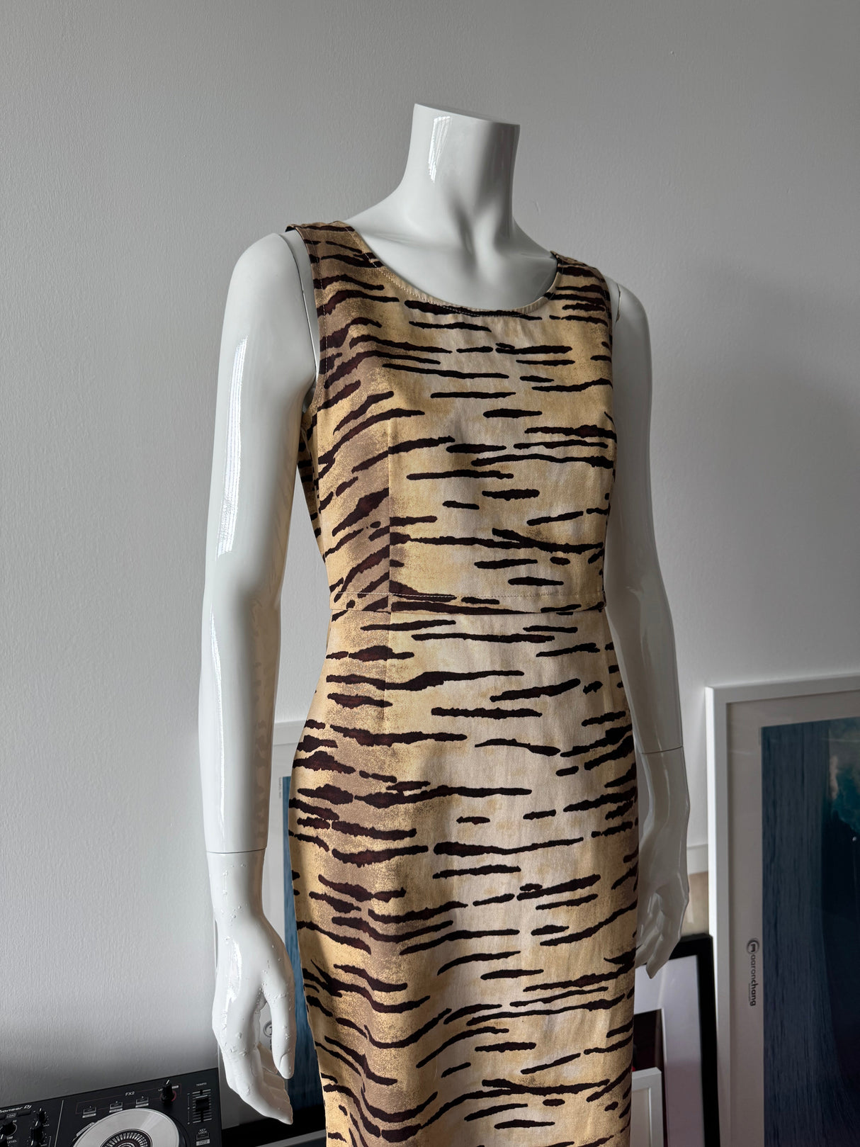 LOVE MOSCHINO Tiger Print Shift Mini Dress