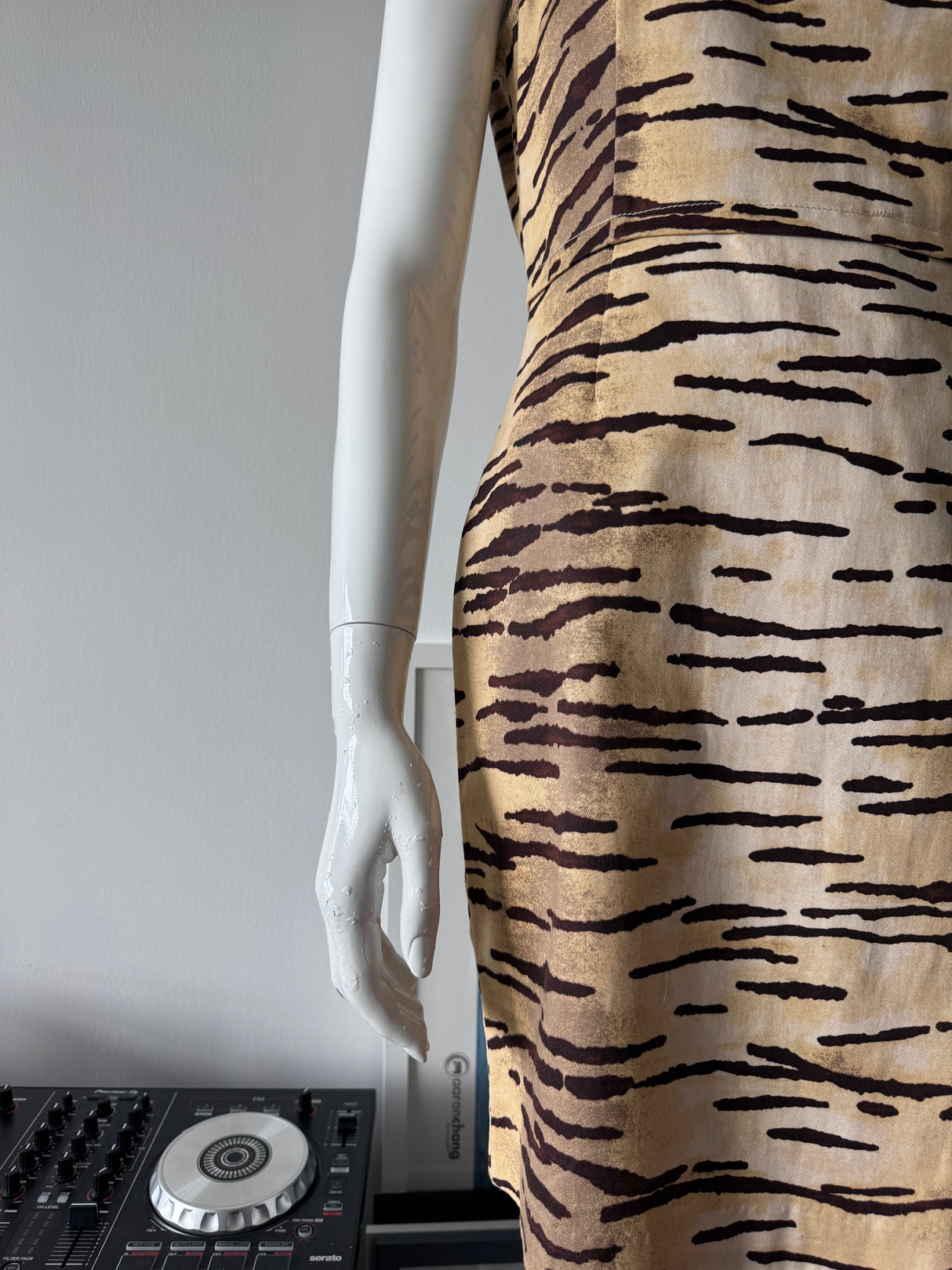 LOVE MOSCHINO Tiger Print Shift Mini Dress