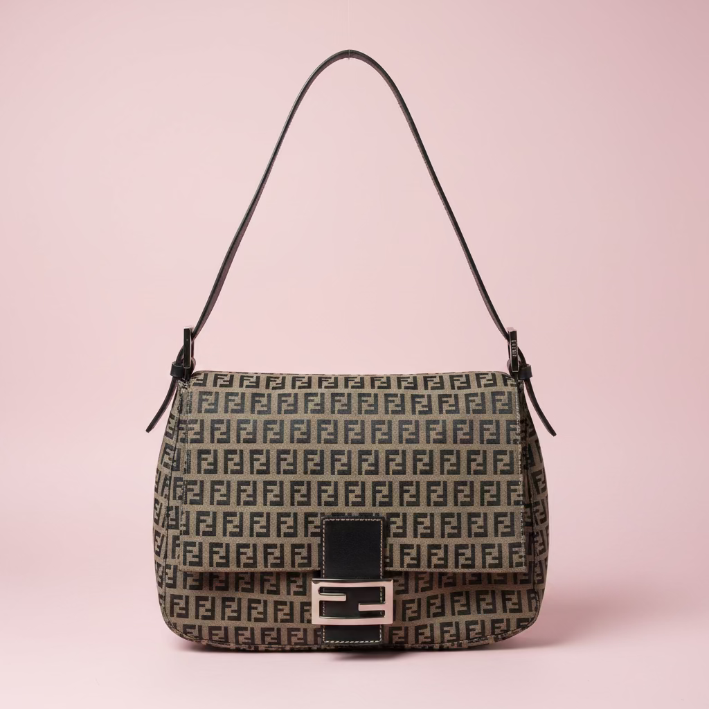 #23 Fendi canvas zucca print mamma baguette