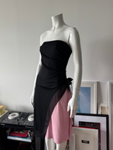 XOXO Black and Pink Mesh Tube Dress