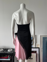 XOXO Black and Pink Mesh Tube Dress