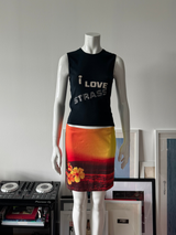 Sunset Print Mini Skirt