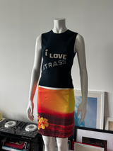 Sunset Print Mini Skirt