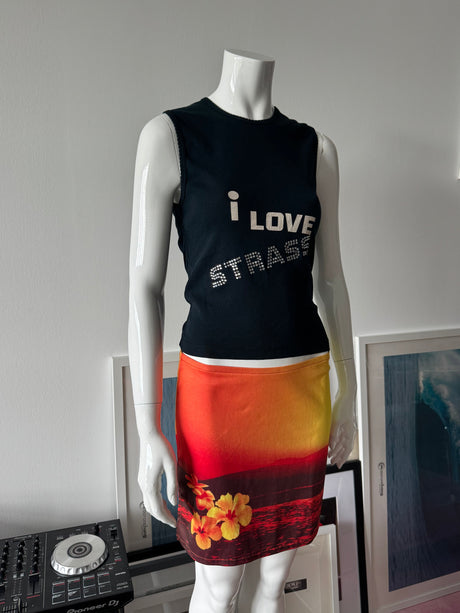 Sunset Print Mini Skirt