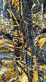 Roberto Cavalli Fall/Winter 2006 Indigo & Gold Python Print Silk Jersey Halter Gown