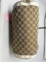 #19 gucci monogram barrel bag