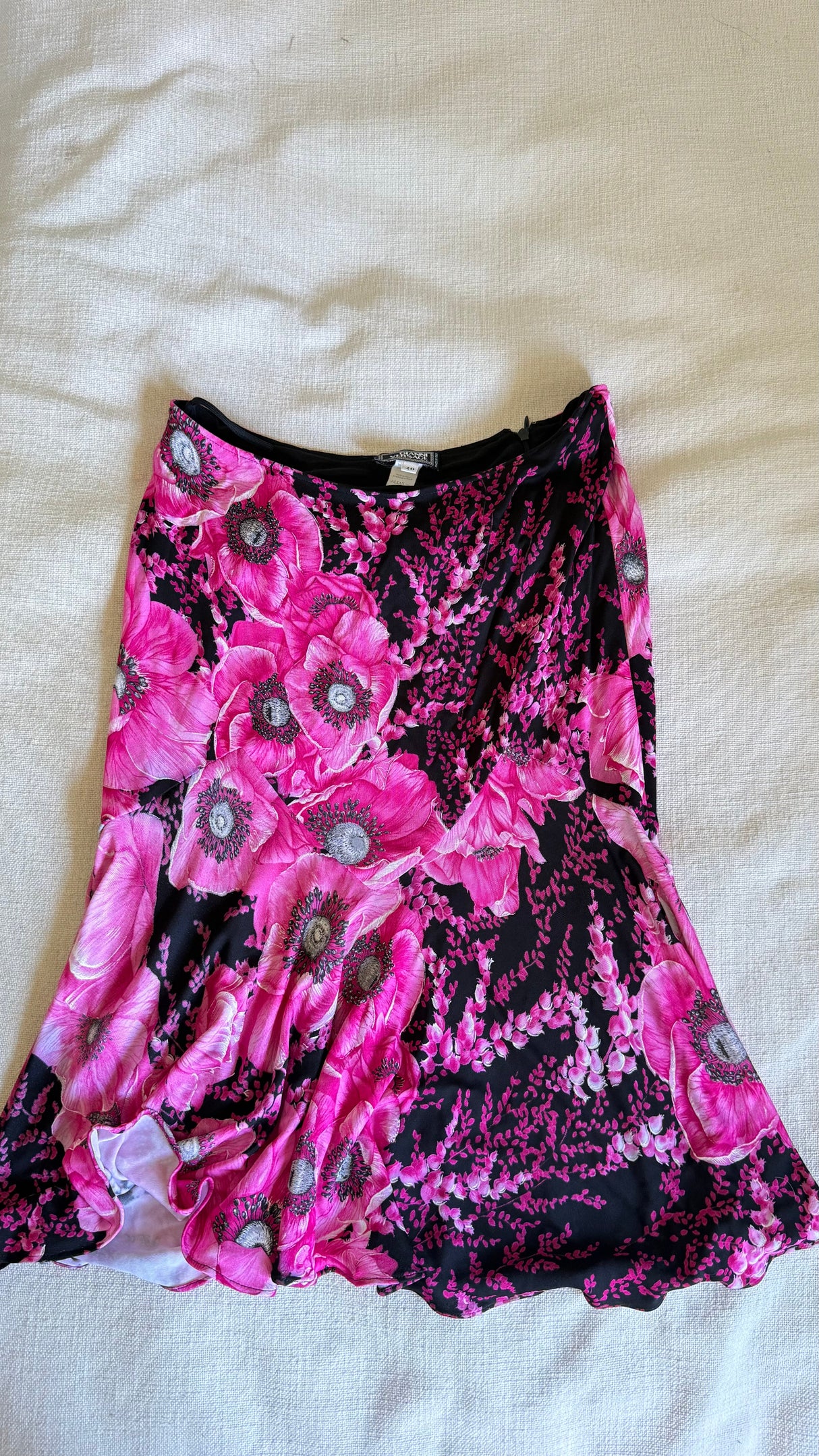 SS2002 Gianni Versace Couture by Donatella Versace Pink Poppy Floral Print Stretch Set