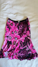 SS2002 Gianni Versace Couture by Donatella Versace Pink Poppy Floral Print Stretch Set