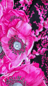 SS2002 Gianni Versace Couture by Donatella Versace Pink Poppy Floral Print Stretch Set