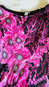 SS2002 Gianni Versace Couture by Donatella Versace Pink Poppy Floral Print Stretch Set